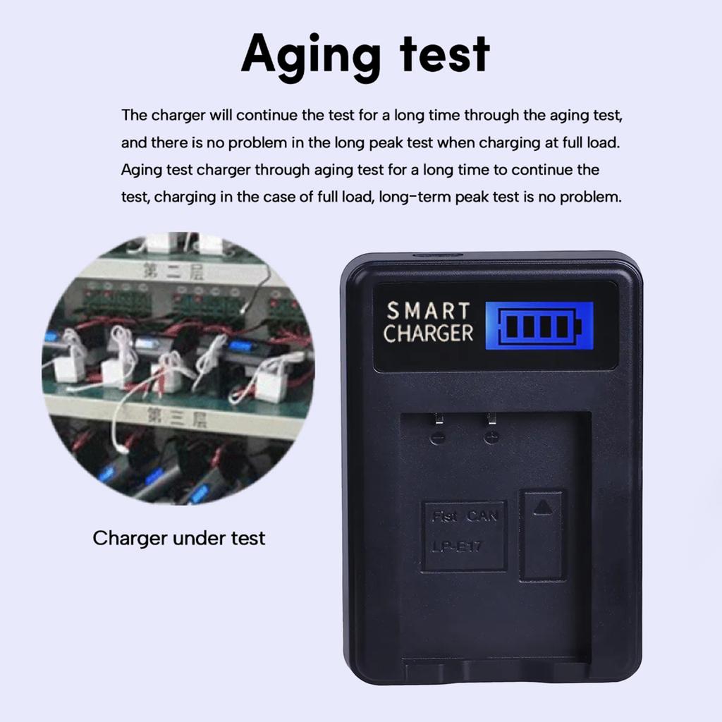 LP-E17 LPE17 LP E17 USB Battery Charger with LCD Screen Replacement for EOS Rebel T6i 750D 800D 200D 8000D Kiss