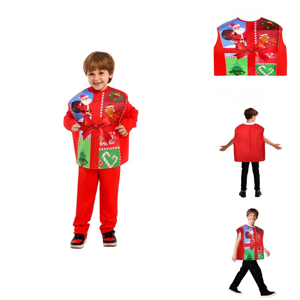Christmas Gift Box Costume For Kids With Sponge Material For Holiday Stage Performances