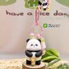 Panda Fluffy Charming Keychain Fun Zoo Character Keyring Colorful Resin Design Material