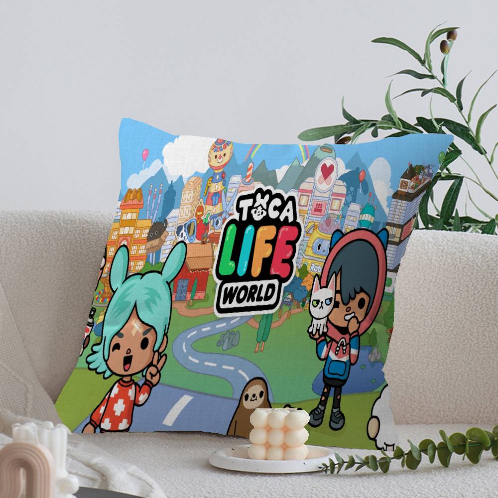 Toca Boca Toca Life World Pillow Anime Pillow Sofa Bed Head Pillow Cover Cushion Cover 45x45 cm Fashion