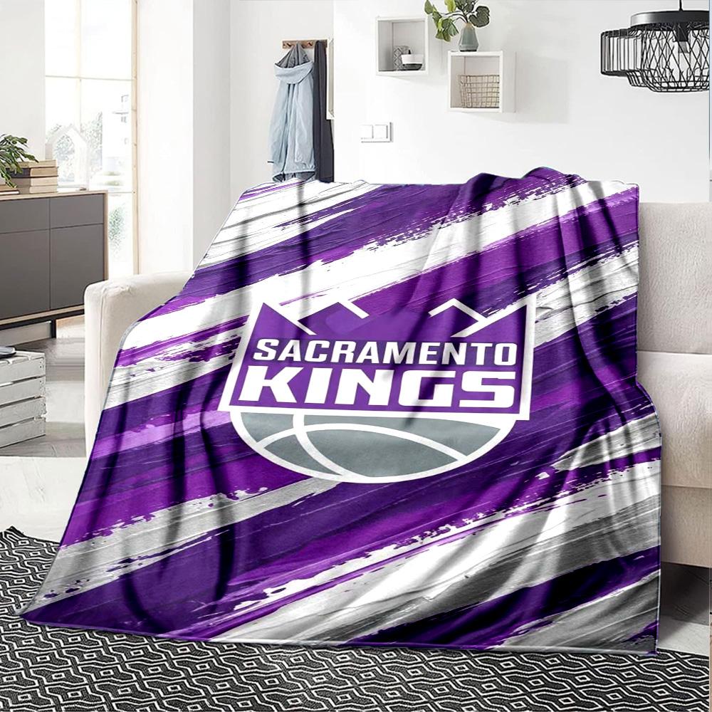 Фланелевое одеяло с принтом Sacramento Kings Высококачественное Теплое Уютное Покрывало для Всех Сезонов Идеально для Подарков Декор Дома