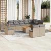 VidaXL Garden Lounge Set with Cushions 11 Pcs, Patio Sofas, Patio Furniture Set, Outdoor Furniture, Beige 3258482