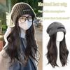Длинные вьющиеся волосы вязаная шапка синтетический парик цельный длинные волосы полностью покрывает голову шапка парик легко носить подходит для любого случая