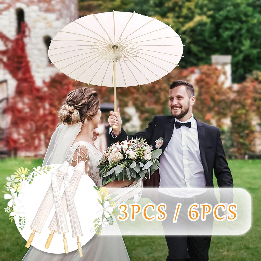 Зонтики для свадебного фото косплея реквизит бумага деревянная ручка китайский винтаж DIYбелый зонт летняя вечеринка пляж декор подарок