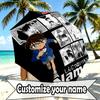 Custom Name Personalized Detective Conan Print Umbrella, Auto Open Close, 8‑Rib Sturdy Frame, Commute Camping Hiking Use, Birthday Gift