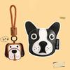 Cartoon Puppy Car keychain Leather Small Pendant New Bag Charm  Birthday Gift