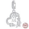 925 Silver Statue of Liberty Chameleon Skull Puppy Pendant Charm for Women DIY Jewelry Gift Fit Bracelets