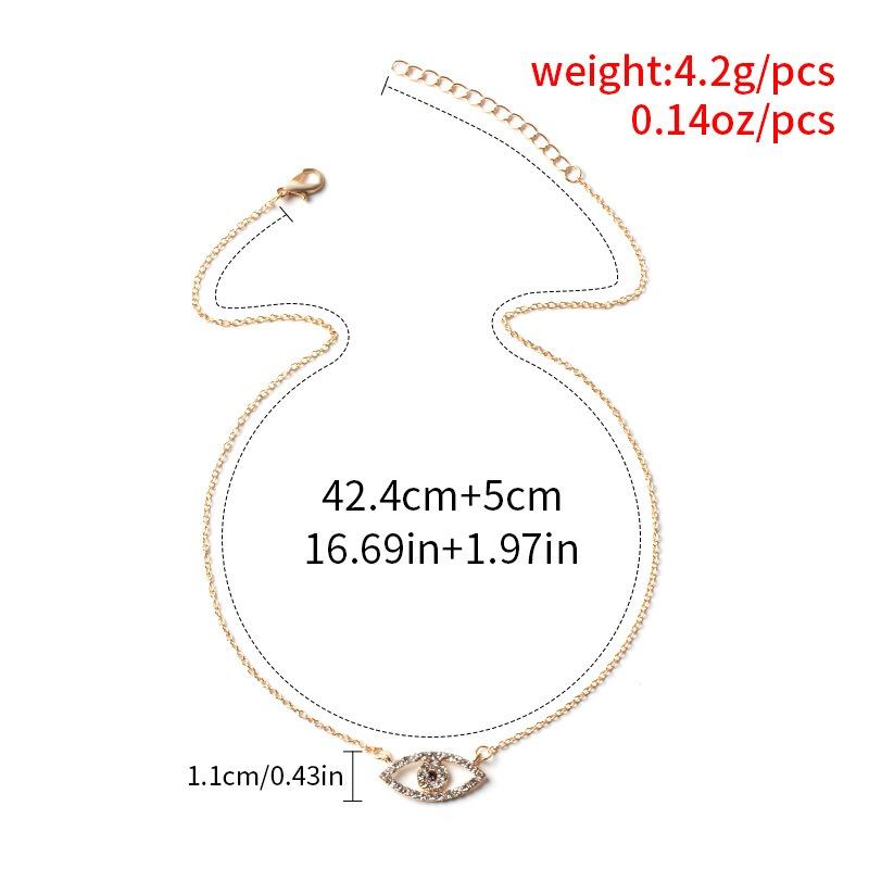 Diamond-encrusted Devil's Eye Necklace Niche Light Luxury Jewelry Women's Clavicle Chain Simple Eye Pendant