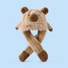 Kids Plush Animal Ears Beanie With Scarf Hooded Hat Winter Warm Unisex Cap Toddlers 2-6 Years