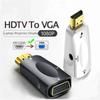 HDMI-compatible To VGA Cable Converter Male To Famale Converter Adapter 3.5mm Jack Audio HD 1080P For PC Laptop Tablet