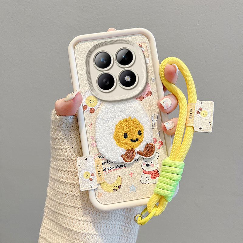 KEYSION Мультяшный милый плюшевый чехол с вышивкой для Redmi Note 15 Pro 5G 15 4G с ремешком, силиконовый противоударный чехол для телефона для Xiaomi POCO M8 5G