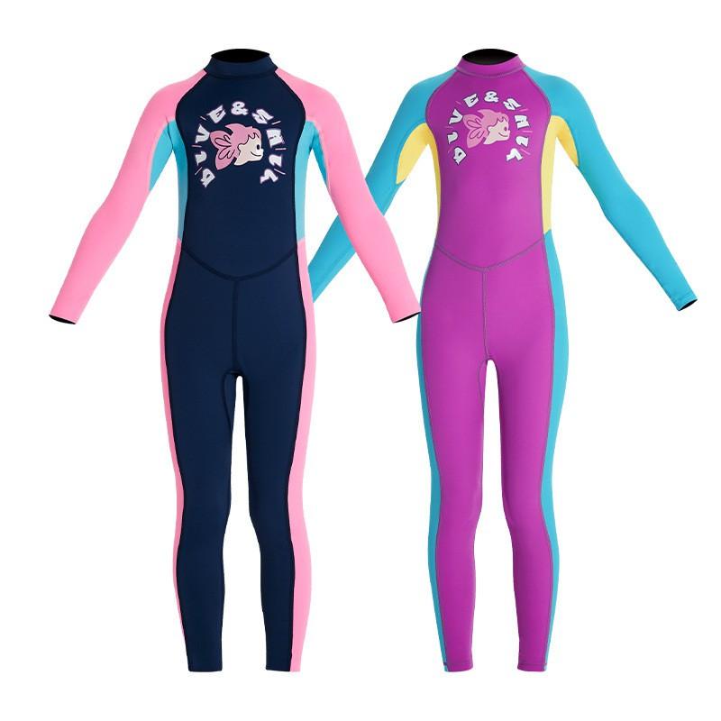 Kids UV Protection Rash Guard Swimsuit Long Sleeve One-Piece Dive Suit Swimming Surfing Snorkeling