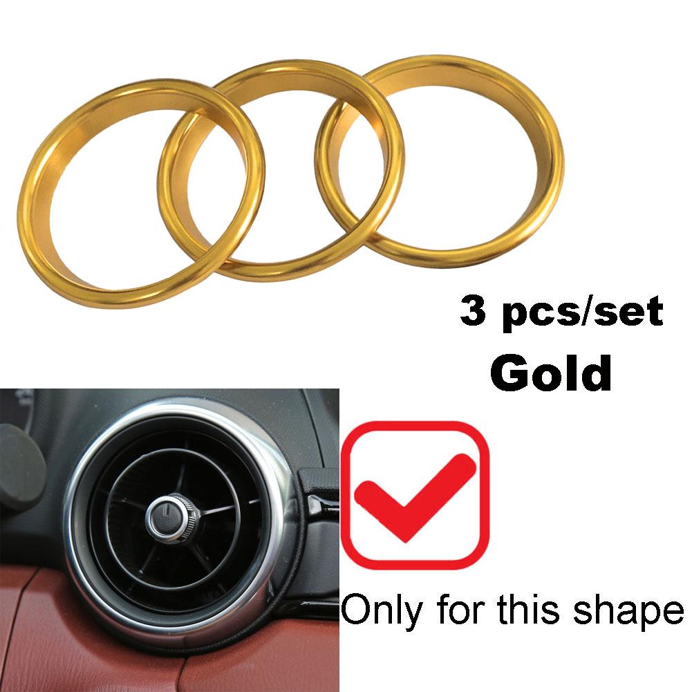 Car AC Air Outlet Conditioning Vent Decoration Central Inner Cover Ring Trim Decoration for Mazda MX5 Mazda 2 CX3 MX-5 RF