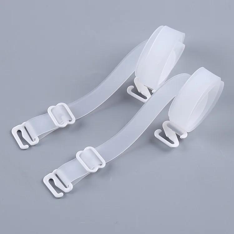 1Pair Women 1cm Wide Backless Clear Bra Straps Non Slip Transparent Bra Strap  Adjustable Candy Color Bra Extender Accessories
