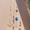 1pc Alloy Ship Wheel Boat Anchor Crystal Pendant Garden Sun Catcher Pendant Home Crystal Wind Chime Decorative Charm