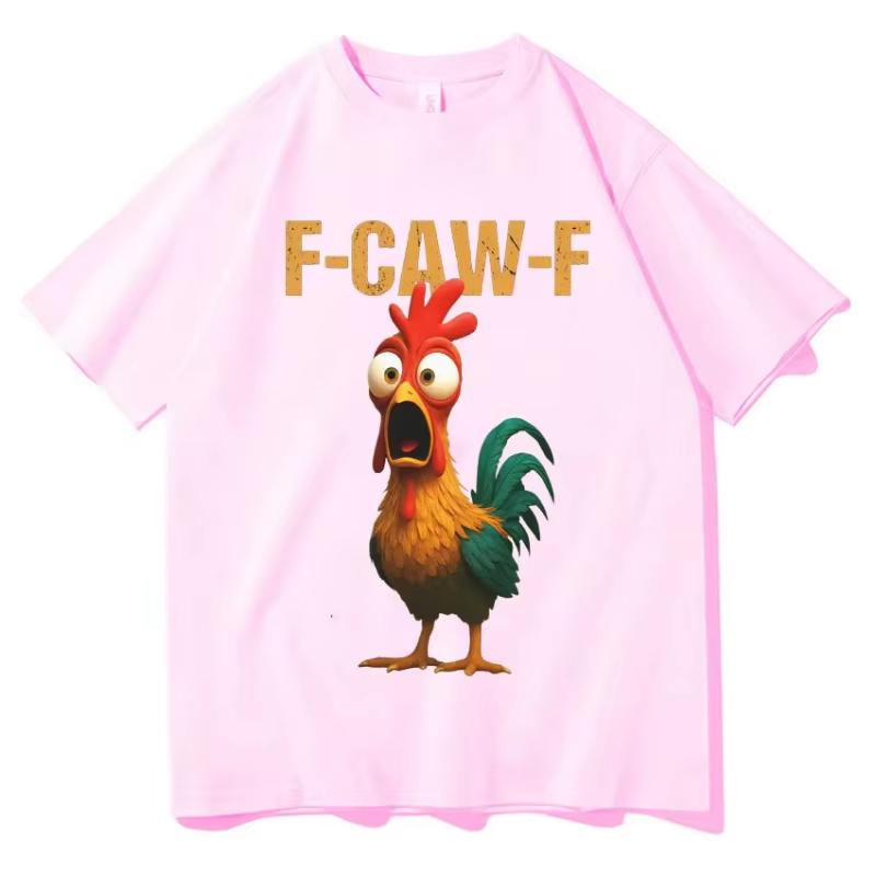 Novelty F Caw F Chicken T Shirts Meme Tee Women Unisex Cotton Summer Harajuku Oversized Funny Short Sleeve Gifts Loose Casual Tops