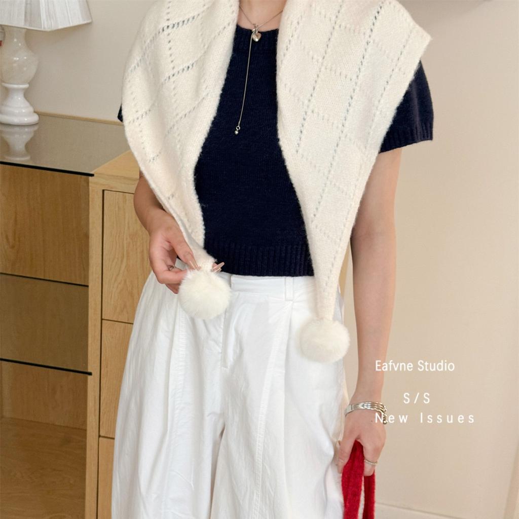 A New Triangular Scarf for Women A Versatile Pilling and A Student Knitted Woolen Scarf Shawl for Warmth