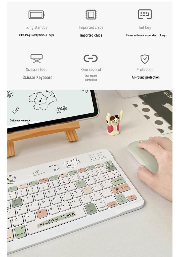 Совместимая Bluetooth-клавиатура для планшетов Apple iPad, Huawei, Xiaomi и Honor, а также для Android-телефонов