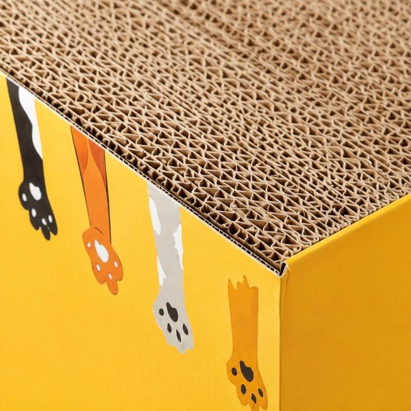 Коробка-когтеточка-укрытие для кошек, 2 шт., с арочным передним входом, боковыми отверстиями и гофрированными поверхностями для царапания, отдыха и игр в помещении