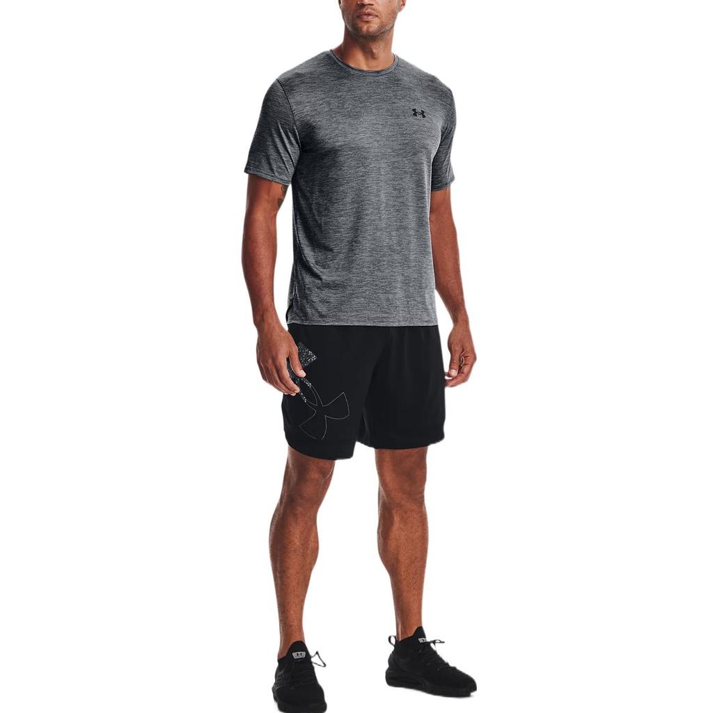 Under Armour Однотонные дышащие спортивные тренировочные шорты с крупным логотипом, мужские шорты черного цвета 1370394-001