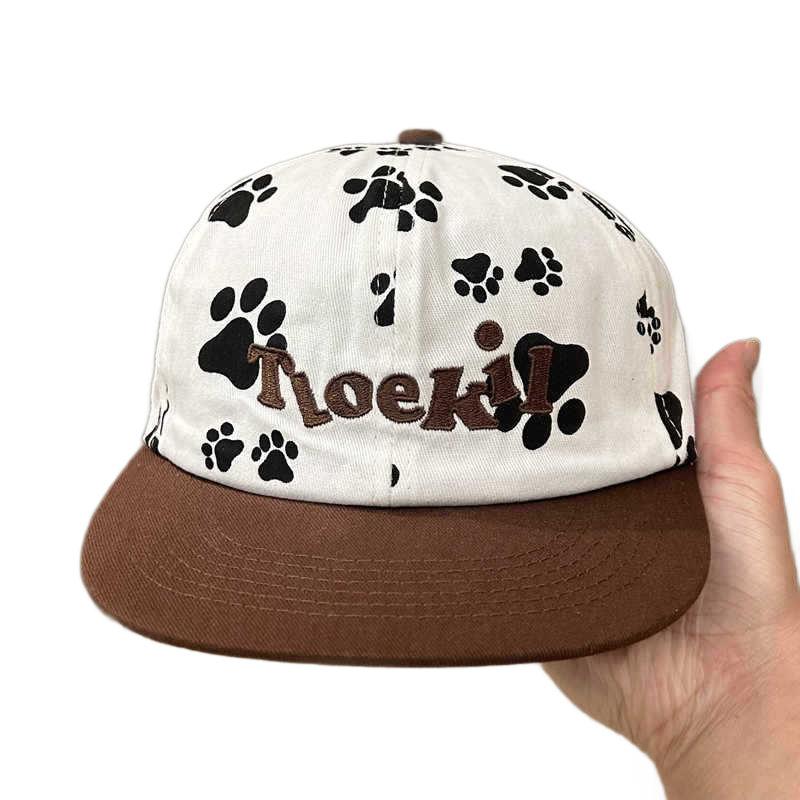 Puppy Footprint Contrasting Color Baseball Cap Men'S And Women'S Same Adjustable Flat-Brimmed Cap Original Design Peaked Cap