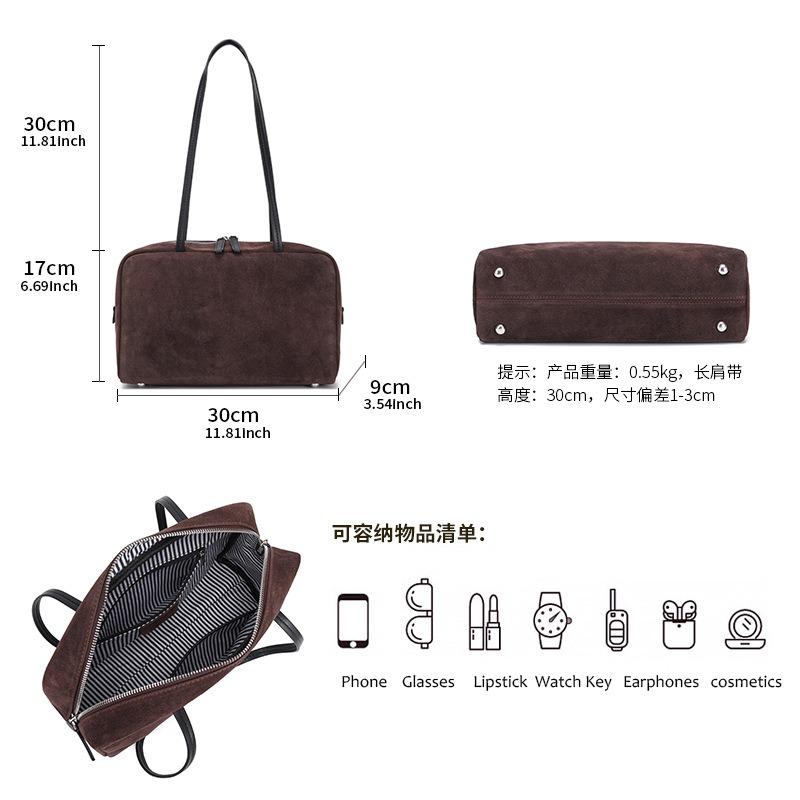 Матовая коровья кожа большая сумка, новая портативная наплечная сумка большой вместимости, винтажная сумка-боулинг из натуральной кожи.