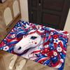 1pc Unicorn Stars & Stripes Mat Suitable for Home & Outdoor Use, Non-Slip Machine Washable with Unicorn & Flag, Room Entryway, Easy-Clean Polyester De