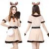 Рождественский костюм Платье Клауса Женский Взрослый Халат Косплей Рождественский костюм Абрикосовый $