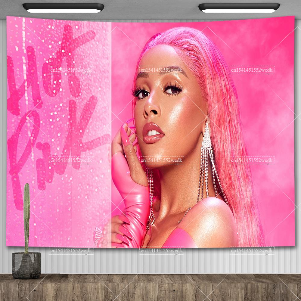 Doja Cat Scarlet Обложка музыкального альбома Плакат Настенный гобелен Хип-хоп Поп Гобелены Эстетическое украшение комнаты Фоновая ткань