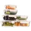Набор AILTEC из стеклянных контейнеров для хранения, прямоугольных, термостойких, 6 шт., стекло, герметичный, Tupperware, подходит для микроволновой печи, штабелируемый, с крышками, без BPA,