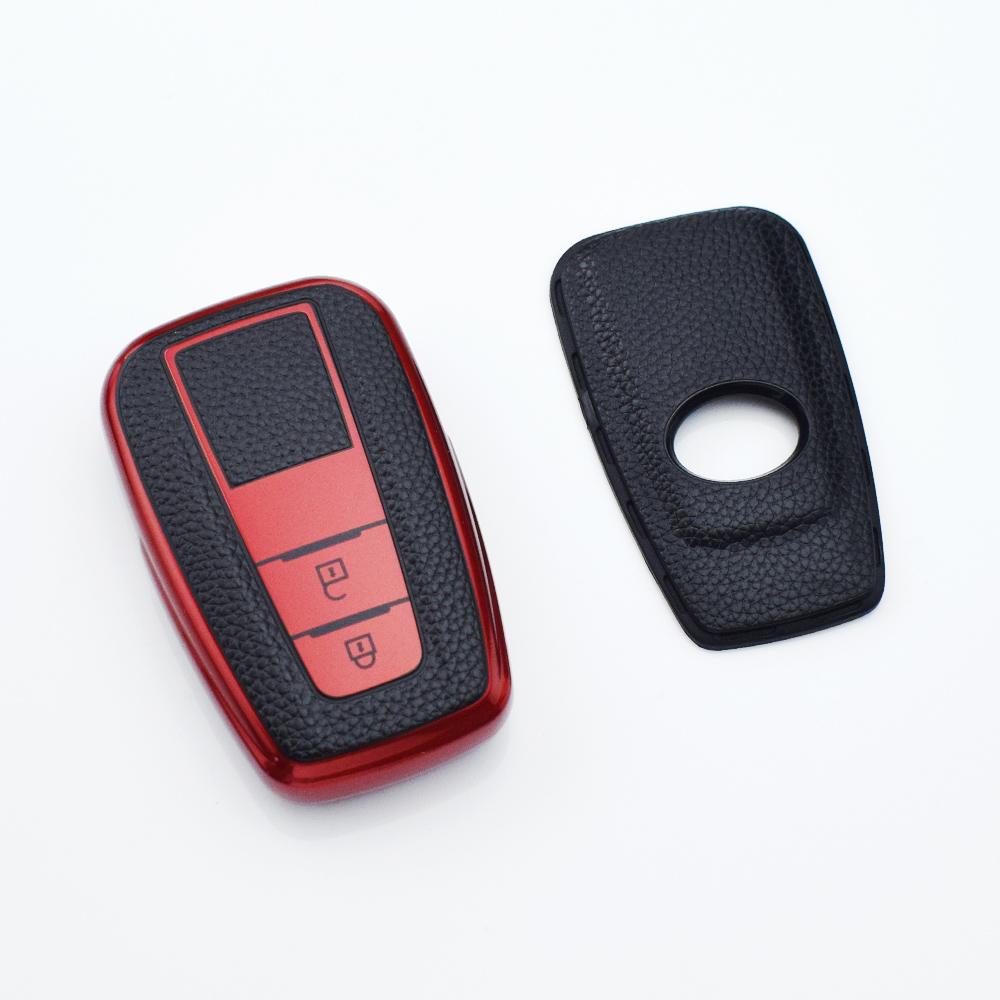 2 кнопки TPU кожаный чехол для автомобильного ключа чехол для Toyota Prius Camry Corolla CHR C-HR RAV4 Land Cruiser Prado Shell Fob аксессуары