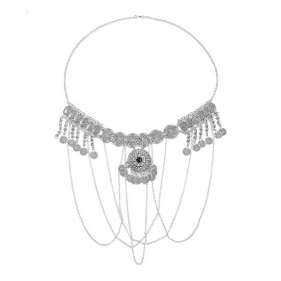 Сплав Поясная цепочка Ретро стиль Монета Кисточка Декор Цепочка для ремня