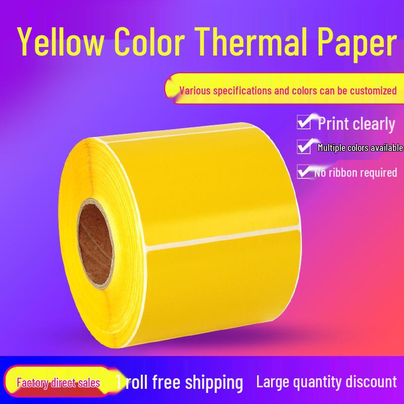Waterproof Colored Thermal Paper Labels: Red, Yellow, Kraft for Barcode Printing
