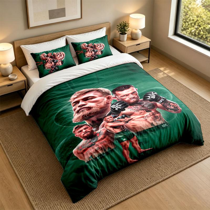 3Pcs Bedding SetConor Mcgregor Soft Bed Sheet and Two Pillowcases Home Bedroom Decor