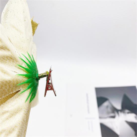 10 Pcs Christmas Metal Elastic Flower Spring Clips Mini Clips Stainless Lightweight Reusable No Deformation