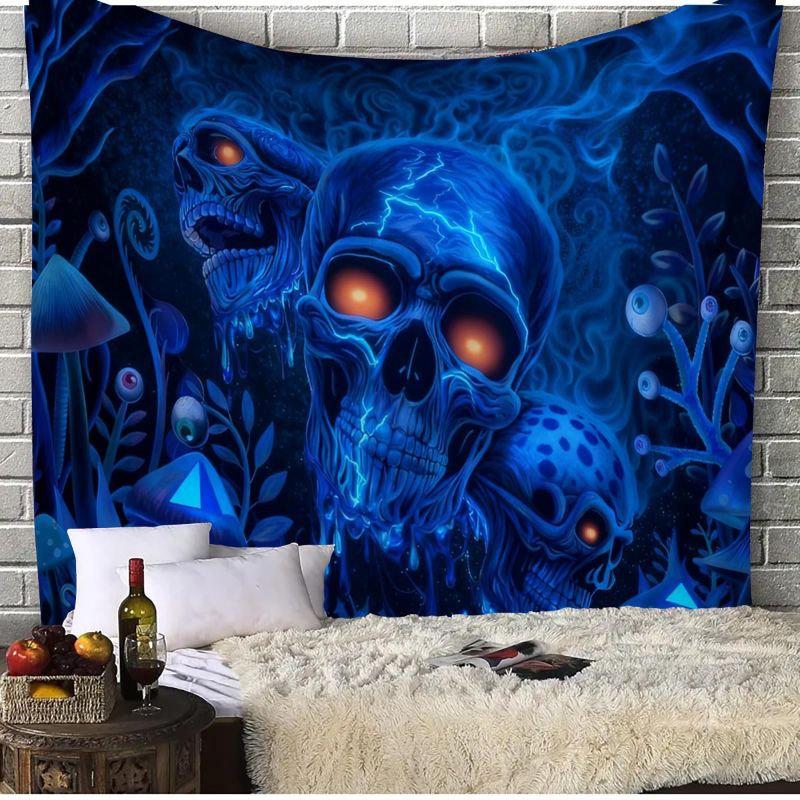Pink Glitter Skulls Tapestry Wall Hanging Psychedelic Trippy Gothic Aesthetic Wall Art Bedroom Living Room Dorm Decor
