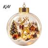 Window Display Festive Supplies Glowing Christmas Story Ornament, Light-Up 3D Hanging Ball with Warm LED, Mini Holiday Wall Decor Scene Clear
