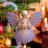 Angel Shell Ornament Christmas Tree Hanging Ornaments Sea-inspired Angel Decorations Handcrafted Seashell Angel Accents for Coastal Beach
