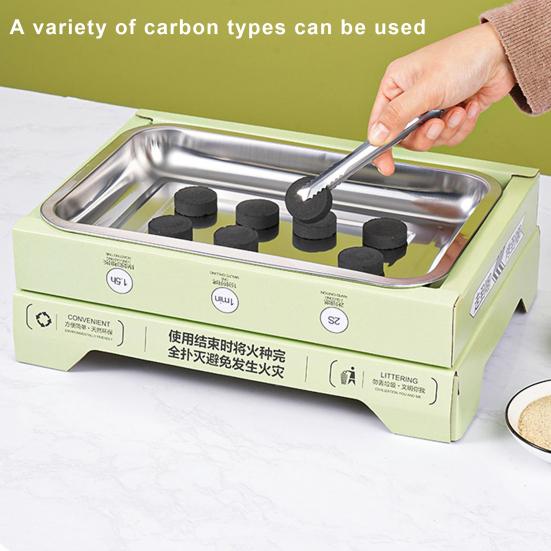 Одноразовый гриль для барбекю, угольный гриль, высокая стабильность, нескользящая, равномерная теплопроводность, простая установка, портативный гриль