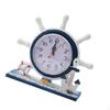 Table Clock Desk and Shelf Gifts Silent Wood Ornament Helm Design for Home Countertops Bedroom