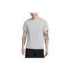 Dry Fit UV Solid Color Crew Neck Casual Short Sleeve T-Shirt Men Tops Gray DV9316-098