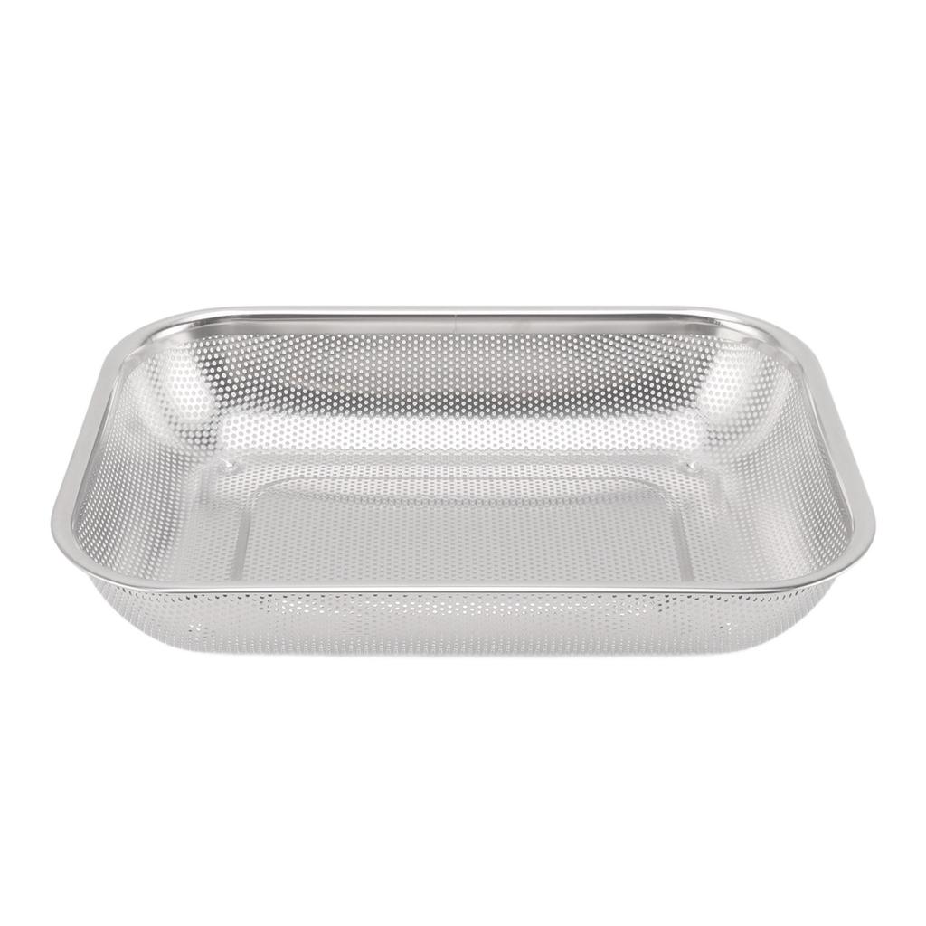 Прямоугольная корзина-дуршлаг для фруктов и овощей, прямоугольная корзина-дуршлаг из нержавеющей стали для масла