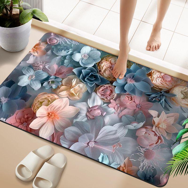 Bathroom Mud Diatom Home Soft Floor Mat Quickdrying Waterabsorbing Bathroom Nonslip Mat Toilet Restroom Foot Mat