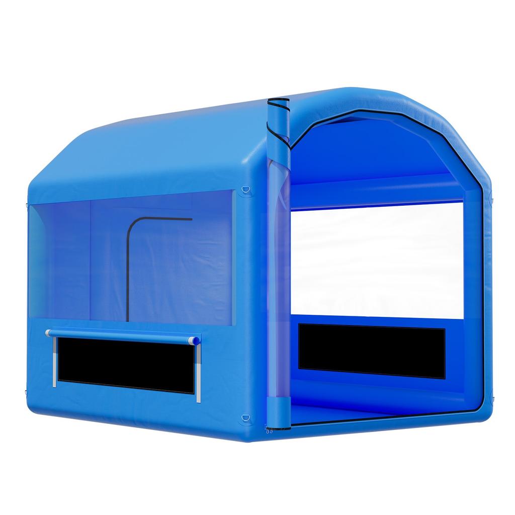 VEVOR Inflatable Paint Booth, 3 x 2.6 x 2.6 m, Inflatable Spray Booth with 550W Powerful Blower and Air Filter System, Round Roof