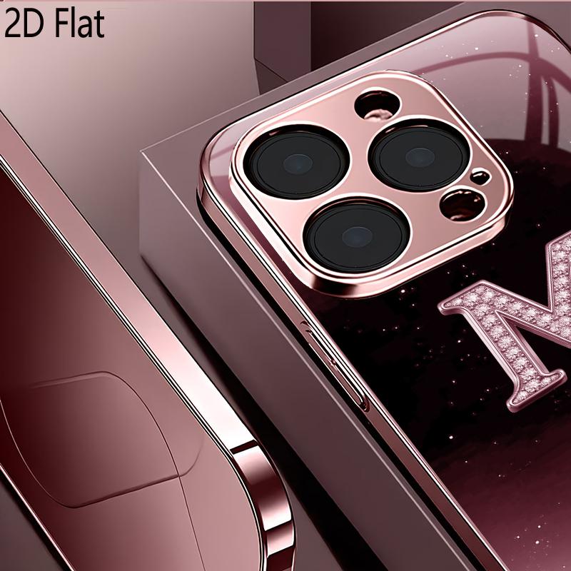 DiamondM 2DFlat Для iPhone17 18 16 15 14 13 12 11 Pro Max XS XR 8 7Plus Чехол для телефона Ударопрочный Защитный Задняя крышка