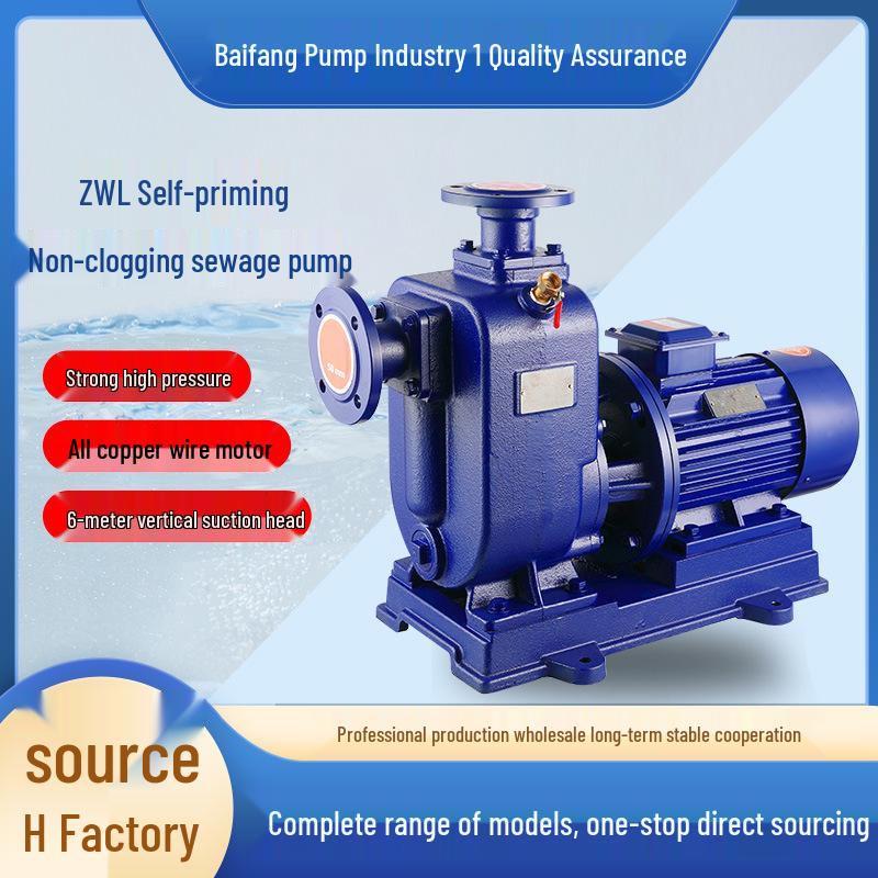 ZWL Non-Clogging 380V Self-Priming Sewage Pump for High-Flow Irrigation