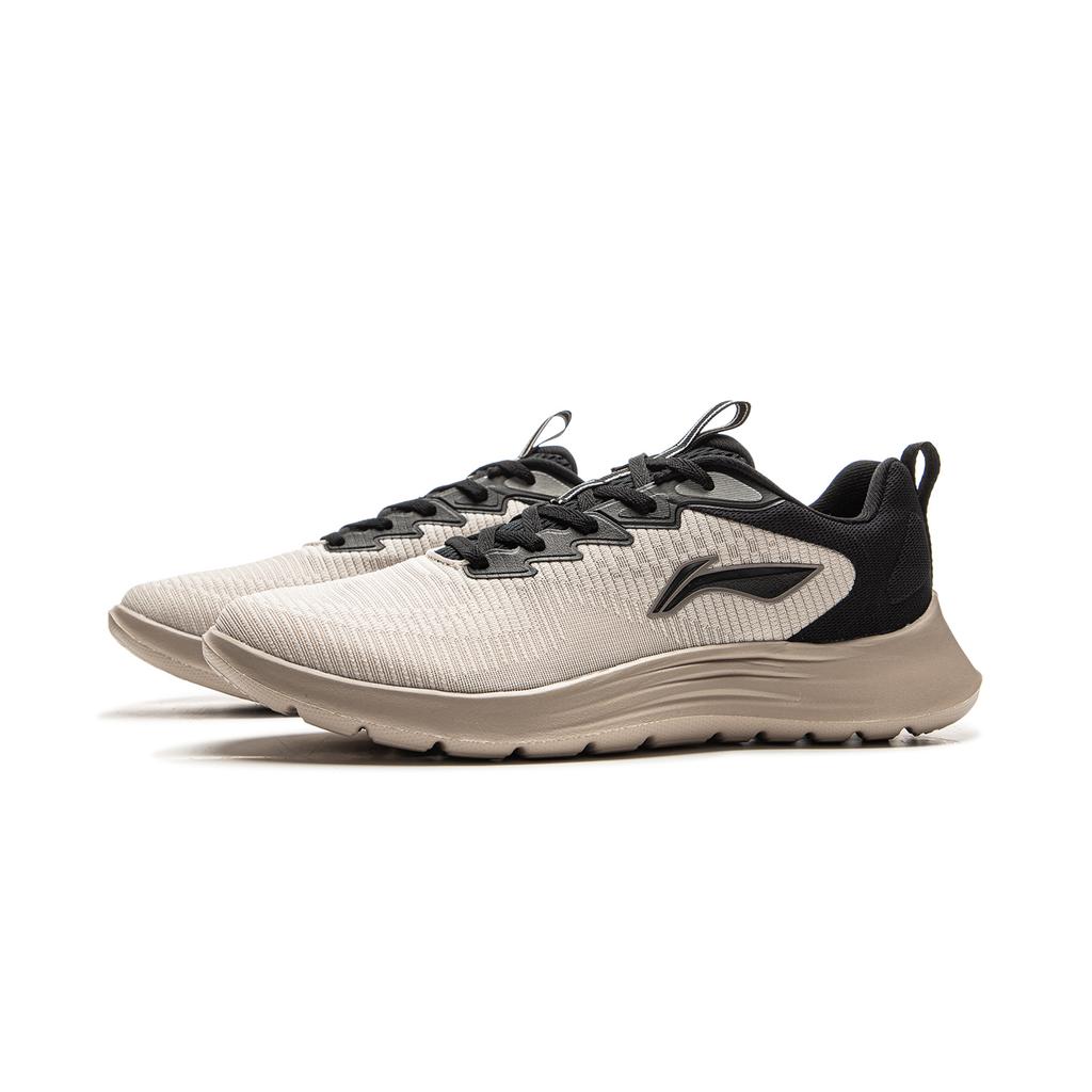 Li Ning Lightweight Soft Rebound Casual Running Shoes Men Sneakers Gray Black ARSV033-2