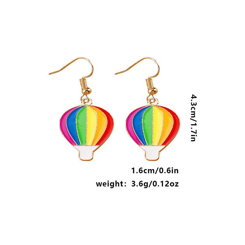 Colorful Alloy Rainbow Flag Love Earrings