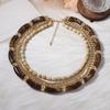 Dark Brown Bohemian Necklace Retro Bead Necklace Creative Multi Layer Necklace  Party