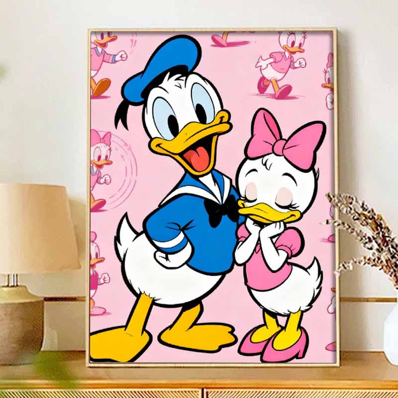 Disney Diamond Painting 5D DIY Donald Duck Daisy Duck Diamond Painting Art Diamond Painting Kit Adult/Beginner Gift Idea Home Decor